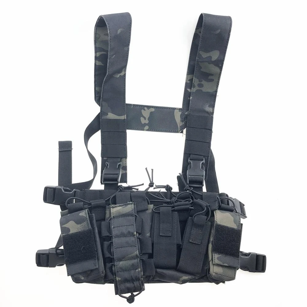 Bolsa pecho MOLLE para radio – Funda arnés frontal ajustable - imagen 3