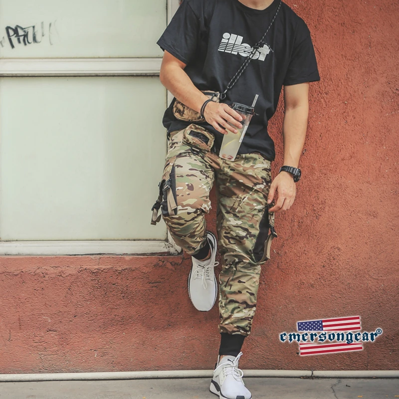 Emersongear Pantalón táctico militar con banda tobillo para campo