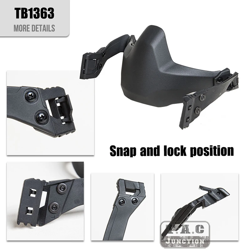Media máscara táctica con riel lateral y guía plegable universal MICH - imagen 3