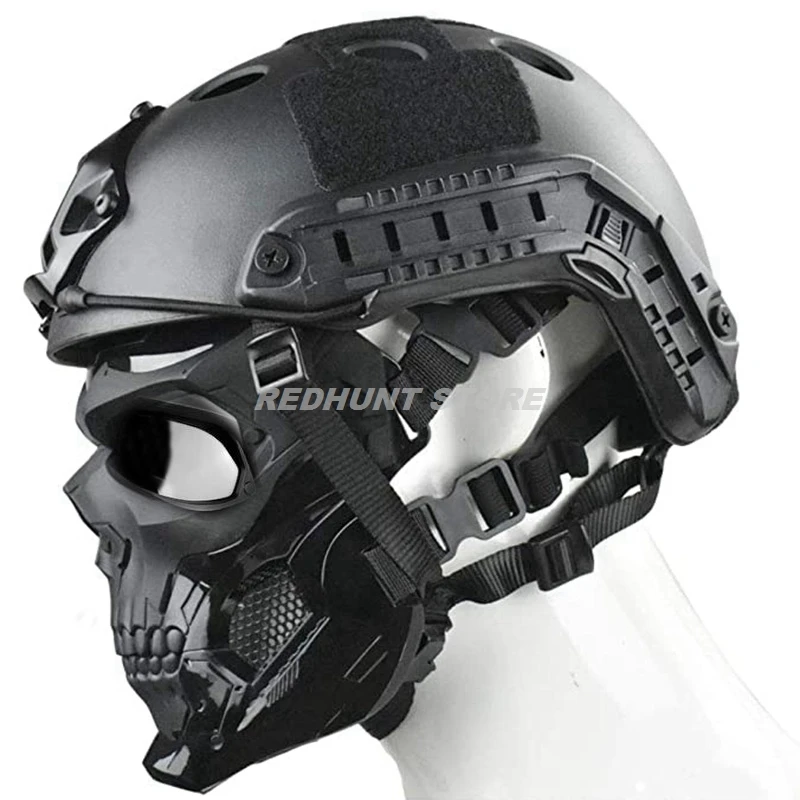 Máscara táctica calavera dual con correa ajustable para airesoft - imagen 3