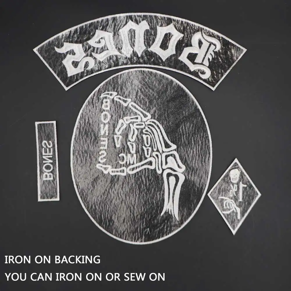 Bonn Germanp Parche motociclista bordado skull para chaqueta cuero - imagen 2