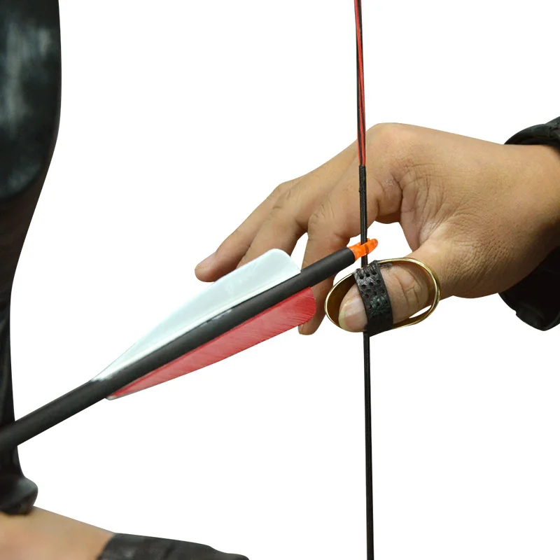 Protector dedos latón tiro arco – Antideslizante para caza adultos - imagen 2