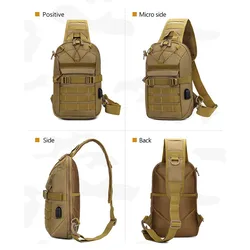Pechera táctica MOLLE con puerto USB de carga para dispositivos