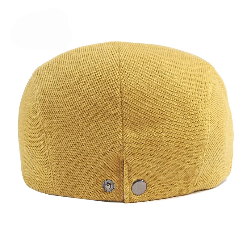 Boina táctica tejida con visera unisex color sólido amarillo - imagen 2