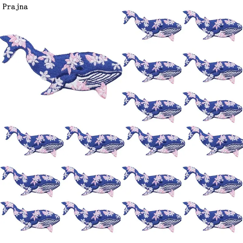 Prajna parche bordado ballena dibujos animados aplique infantil ropa - imagen 3
