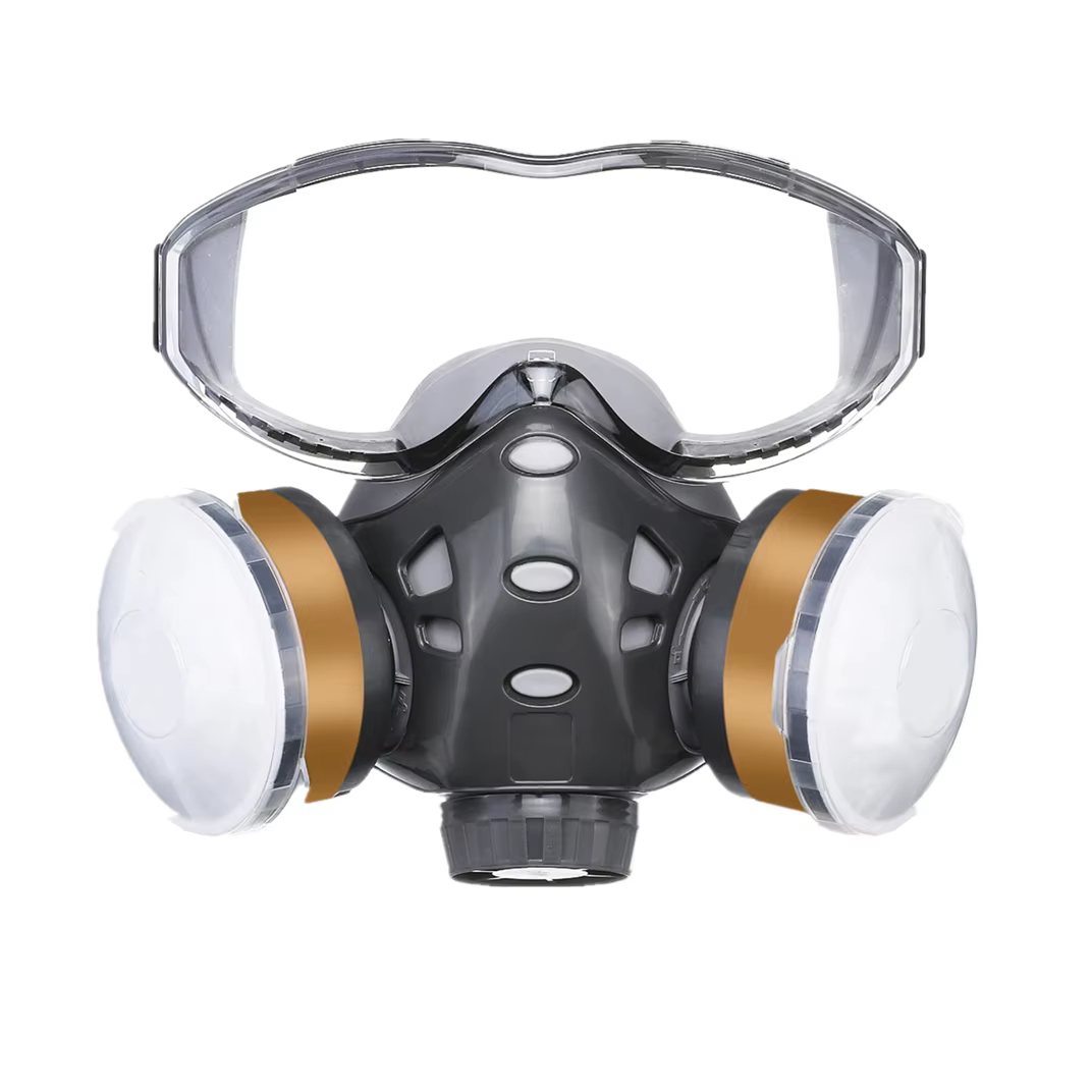 Respirador con gafas integradas