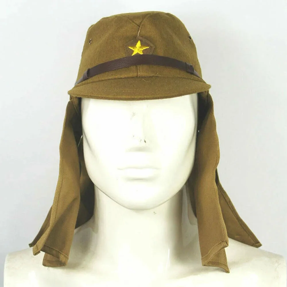 Gorra militar IJA de lana WWII con solapa para el cuello