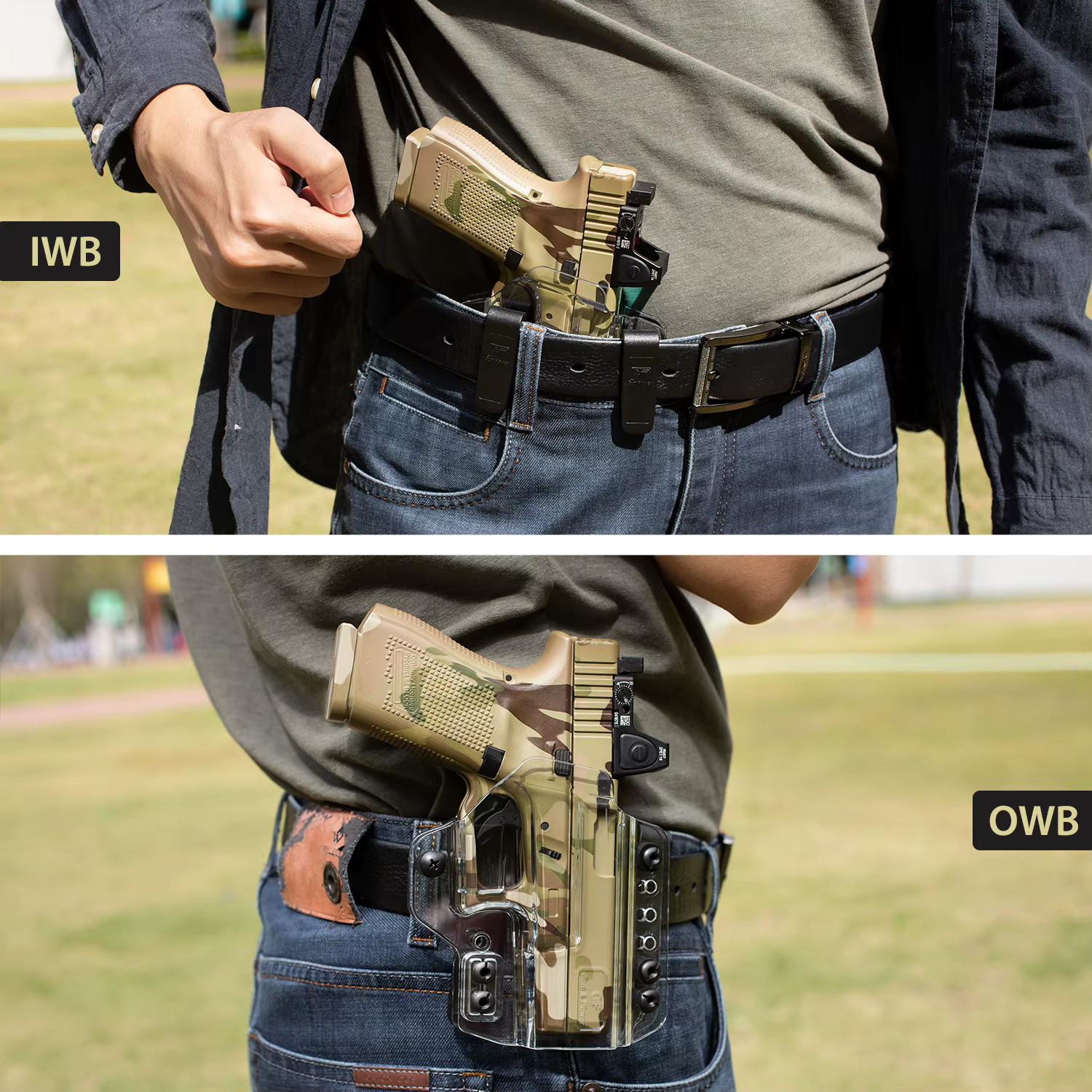 Funda táctica de polímero transparente IWB/OWB para pistola diestra - imagen 4