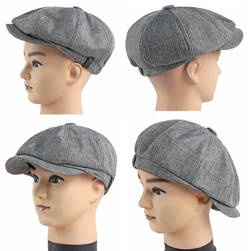 Gorra Newsboy octogonal de espiga transpirable para hombre - imagen 3