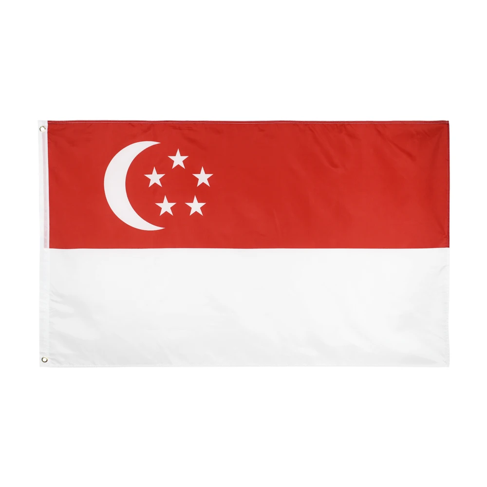 Bandera de Singapur con diseño oficial