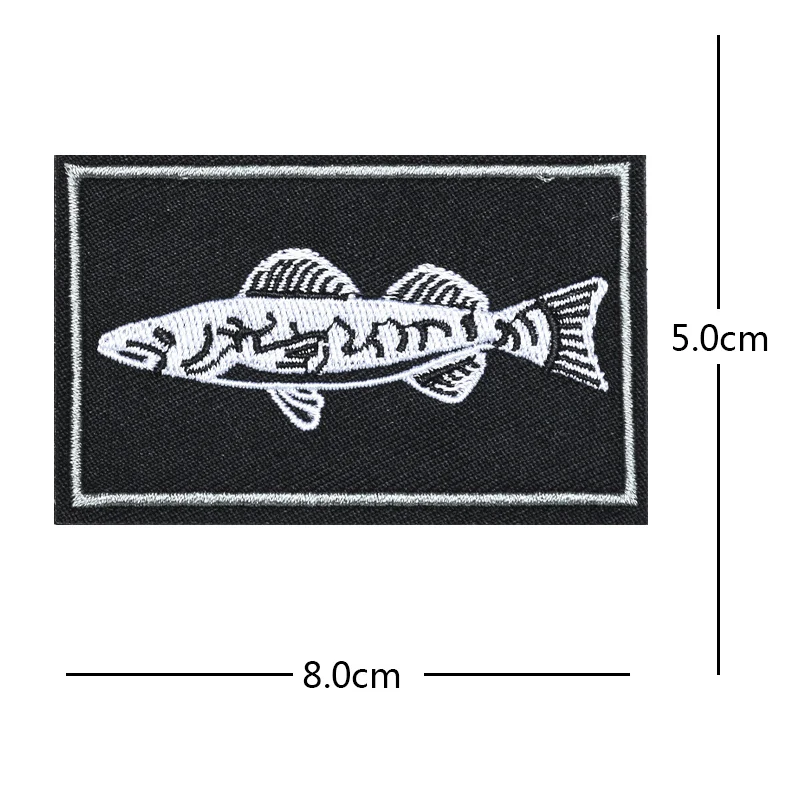 Parche bordado espina de pescado con Velcro para chaleco táctico - imagen 2