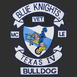 Blue Knights Bulldog MC – Parche bordado adhesivo para chaleco o bolsa