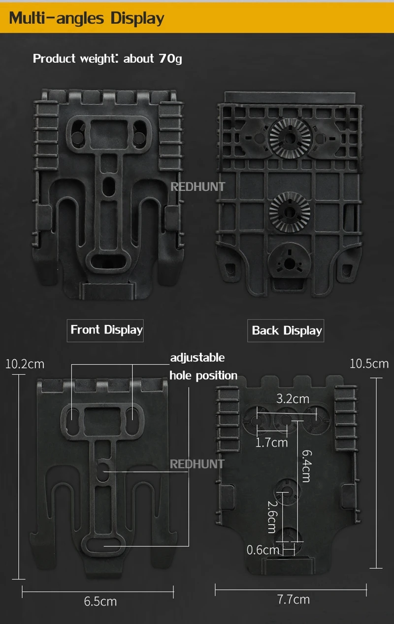 Vista inferior del sistema de montaje con tornillos