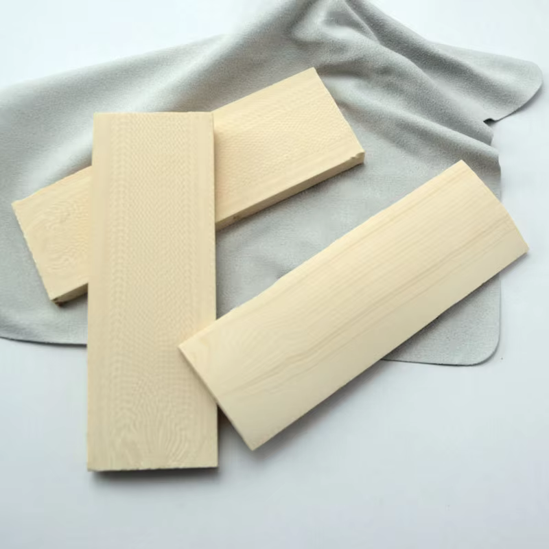 Mango para cuchillo EDC de resina marfil sintético 120x40x8mm - imagen 5