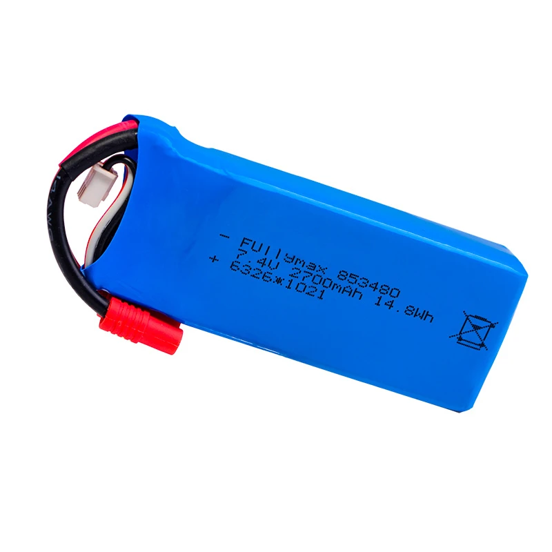 Batería LiPo 7.4V 2700mAh carga USB para dron Syma X8 - imagen 4