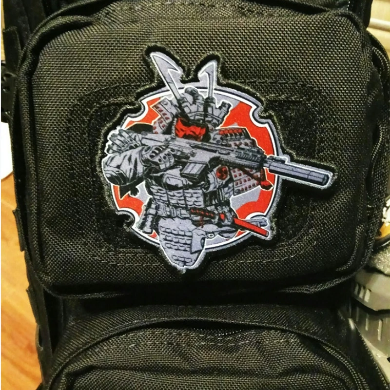 Parche táctico bordado samurái japonés para ropa y mochilas - imagen 4