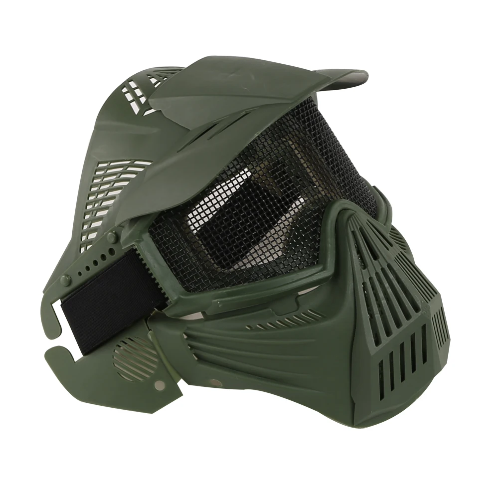 Máscara táctica cara completa paintball malla acero transpirable - imagen 3
