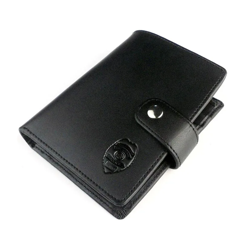 Cartera de cuero negro vista general