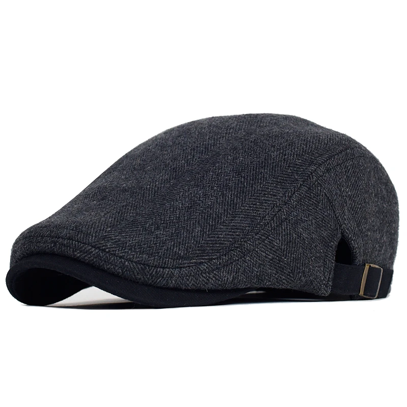 Gorra outdoor de lana gruesa Gatsby vintage a rayas espiga - imagen 5