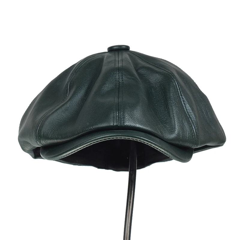 Gorra táctica octogonal de cuero PU retro para todo el año - imagen 4