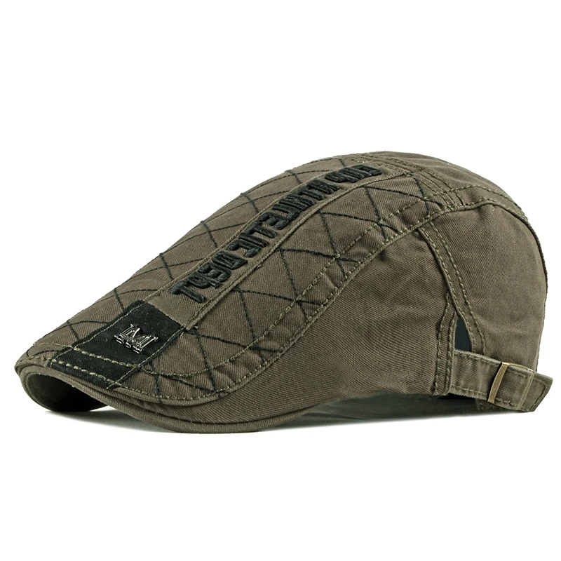 Gorra plana de algodón bordada en espiga estilo retro - imagen 3