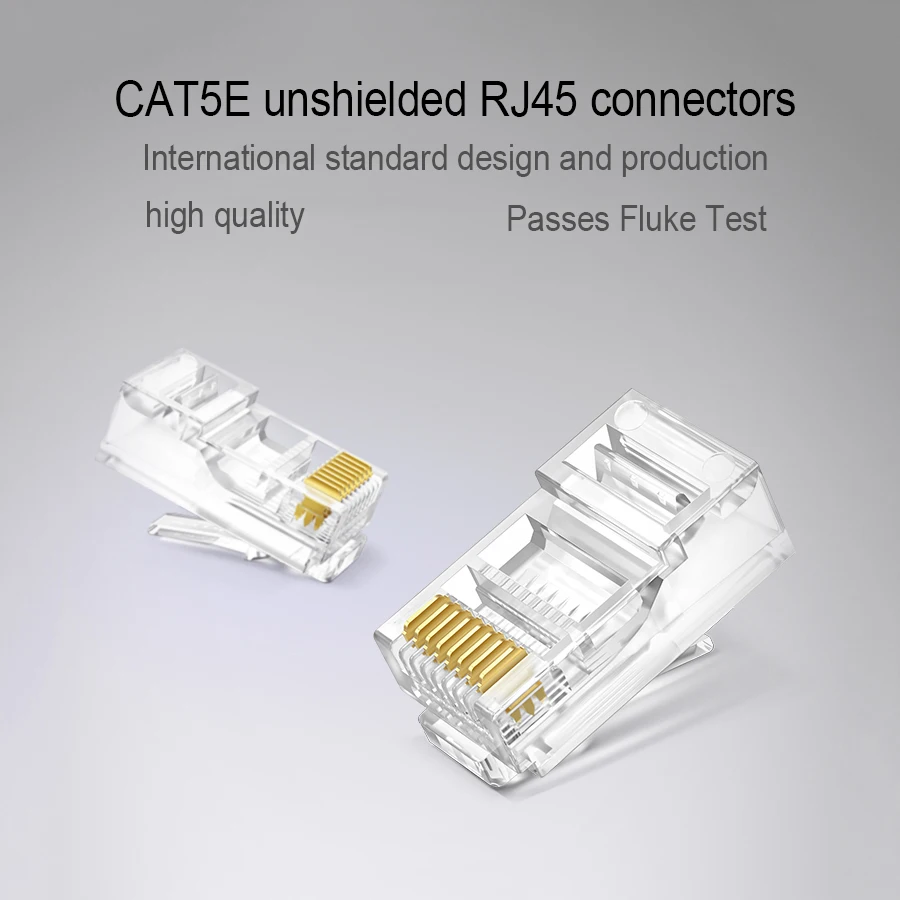 Conector RJ45 Cat5e UTP – Plug 8 pines Ethernet para red - imagen 4