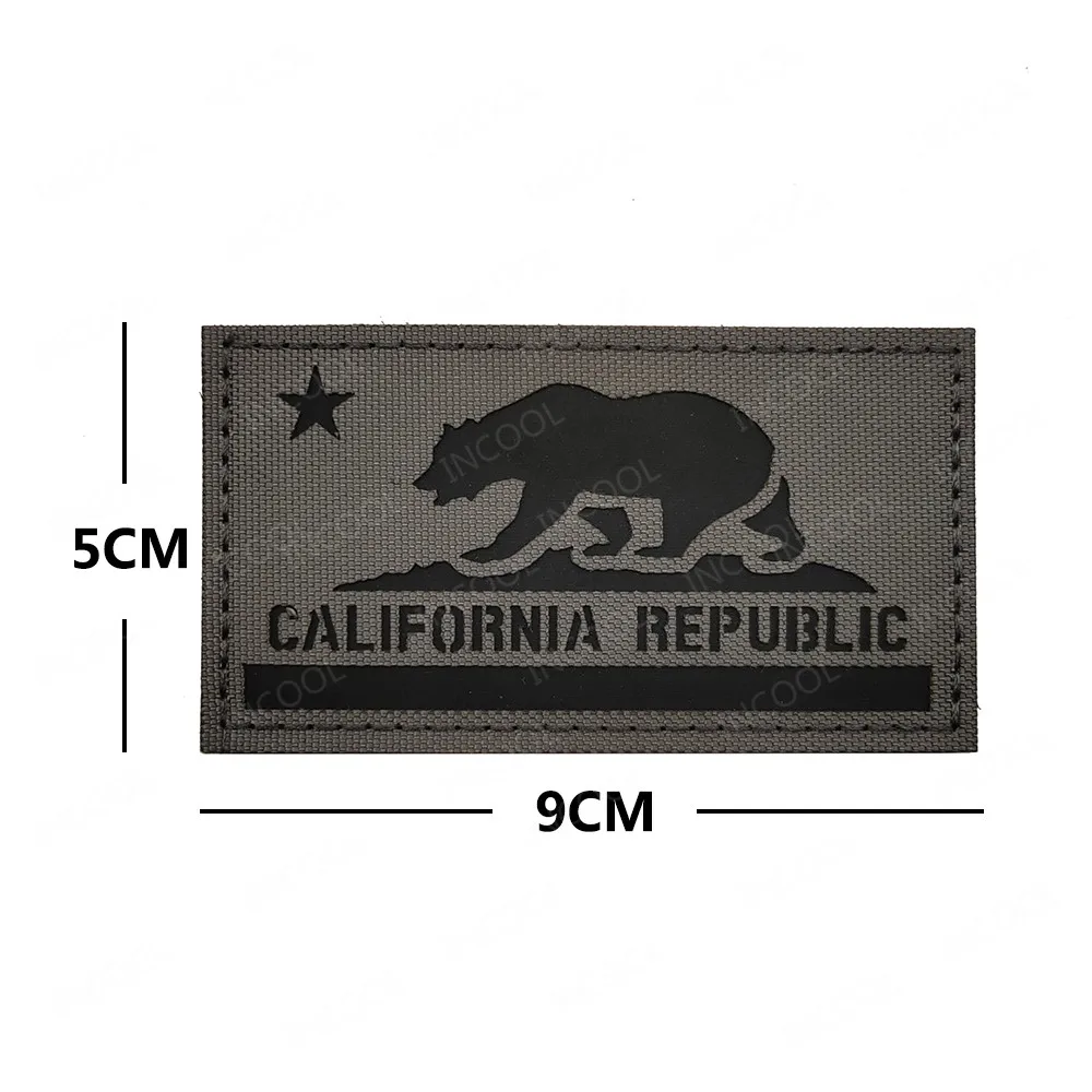 Parche táctico reflectante California – bordado que brilla en la oscuridad - imagen 5