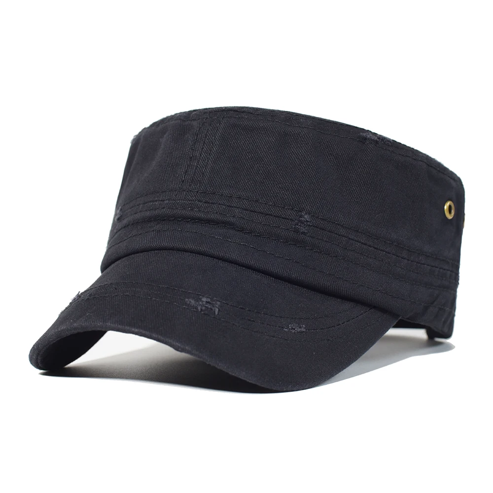 Gorra militar táctica de algodón lavado todo tiempo vintage plana - imagen 5