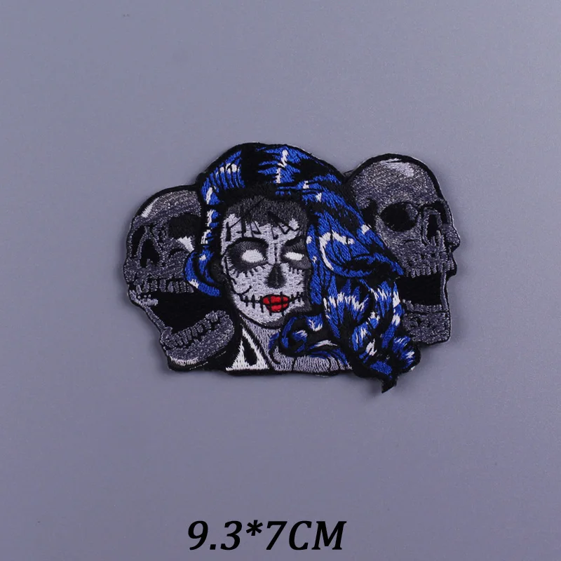 Parches bordados para ropa Punk/Gorila, Calavera zombi para planchar - imagen 4