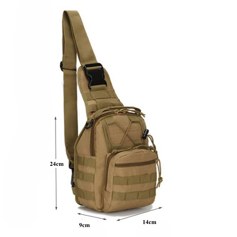 Mochila táctica militar negra vista frontal