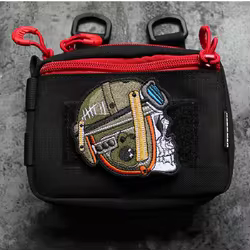 Parche bordado esqueleto piloto táctico para casco y bolsa MOLLE