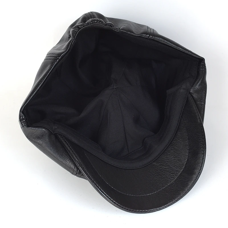 Gorra táctica octogonal de cuero PU retro para todo el año - imagen 2