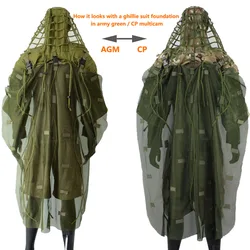 Traje Ghillie de nailon transpirable para caza y airsoft
