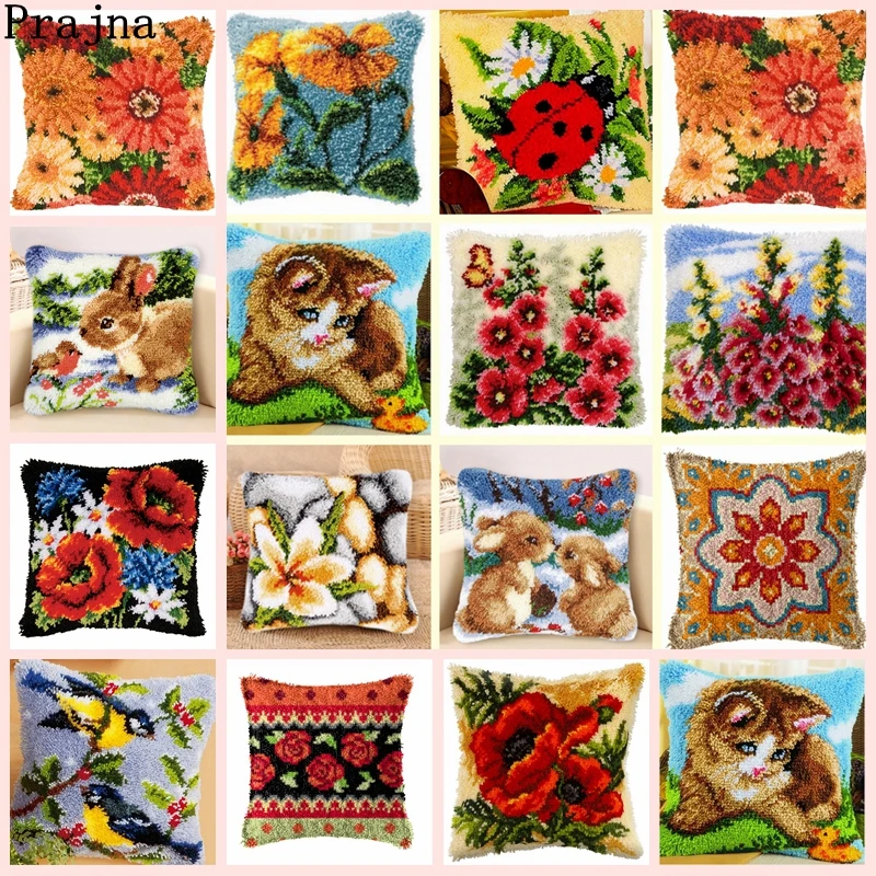 Kit bordado almohada con motivos vegetales y animales hazlo tú mismo - imagen 2