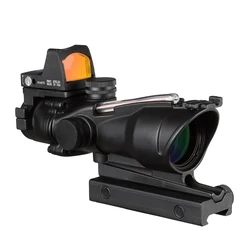 Mira telescópica 4x32 retícula chevron roja con punto iluminado