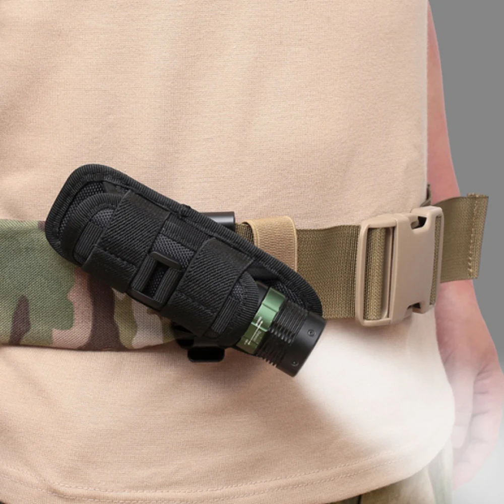 Funda táctica giratoria 360° linterna – Soporte cinturón caza - imagen 3