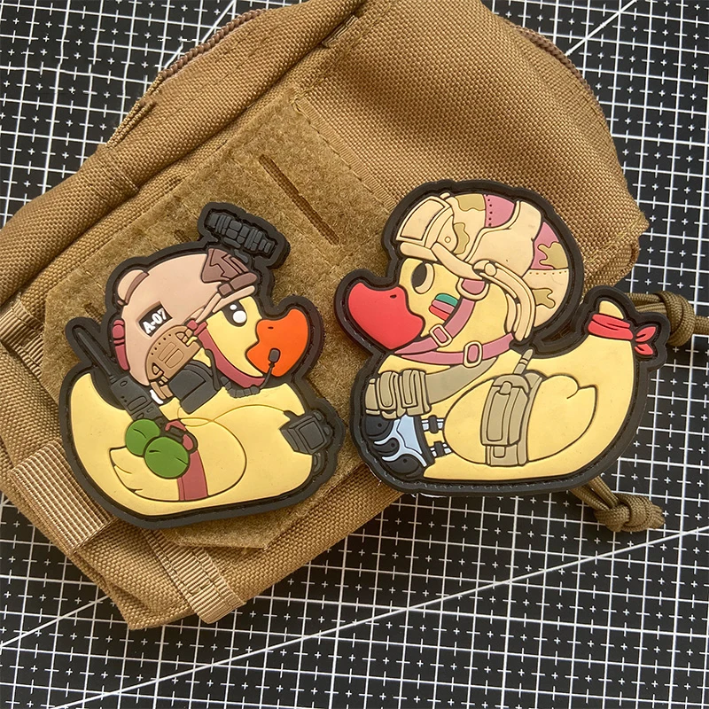 Parches de PVC y bordados 3D pato amarillo - Insignias para mochilas