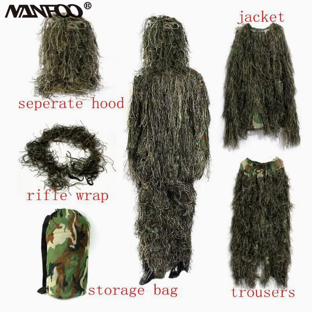 Traje Ghillie camuflaje selva – Caza y observación táctica adultos