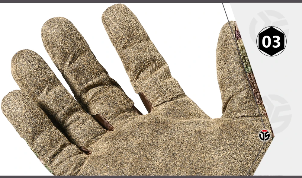 Detalle de los guantes tácticos