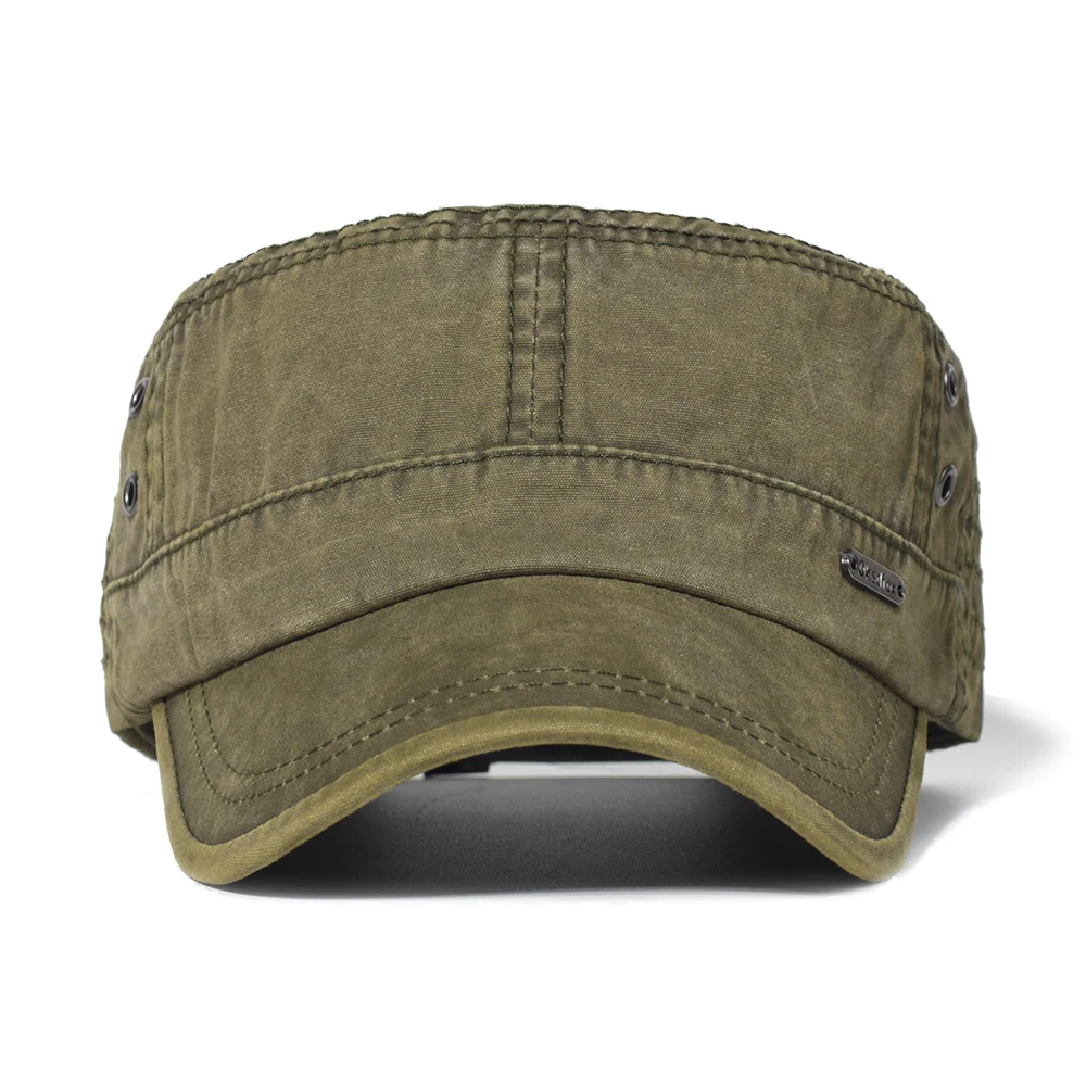Gorra militar táctica de algodón lavado todo tiempo vintage plana - imagen 4