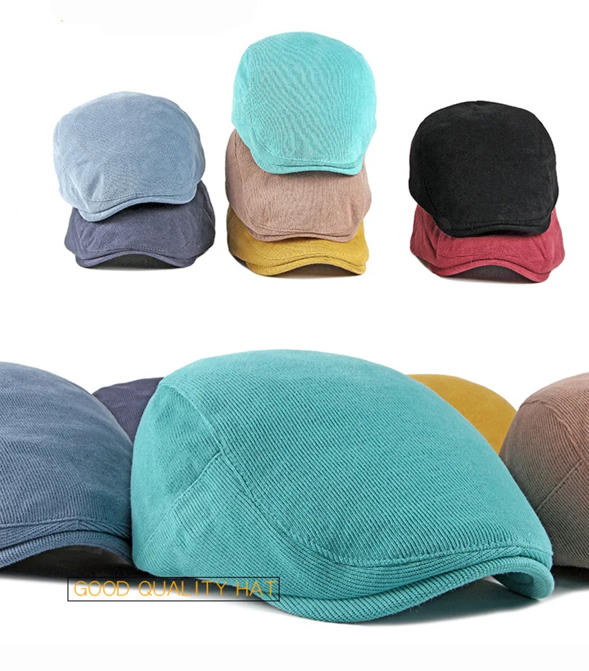 Sombrero boina de tejido con visera para primavera y otoño