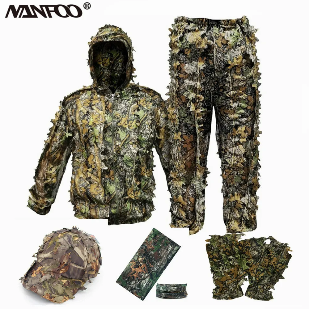 Traje ghillie camuflaje 3D hojas para adultos ropa de combate táctica - imagen 5