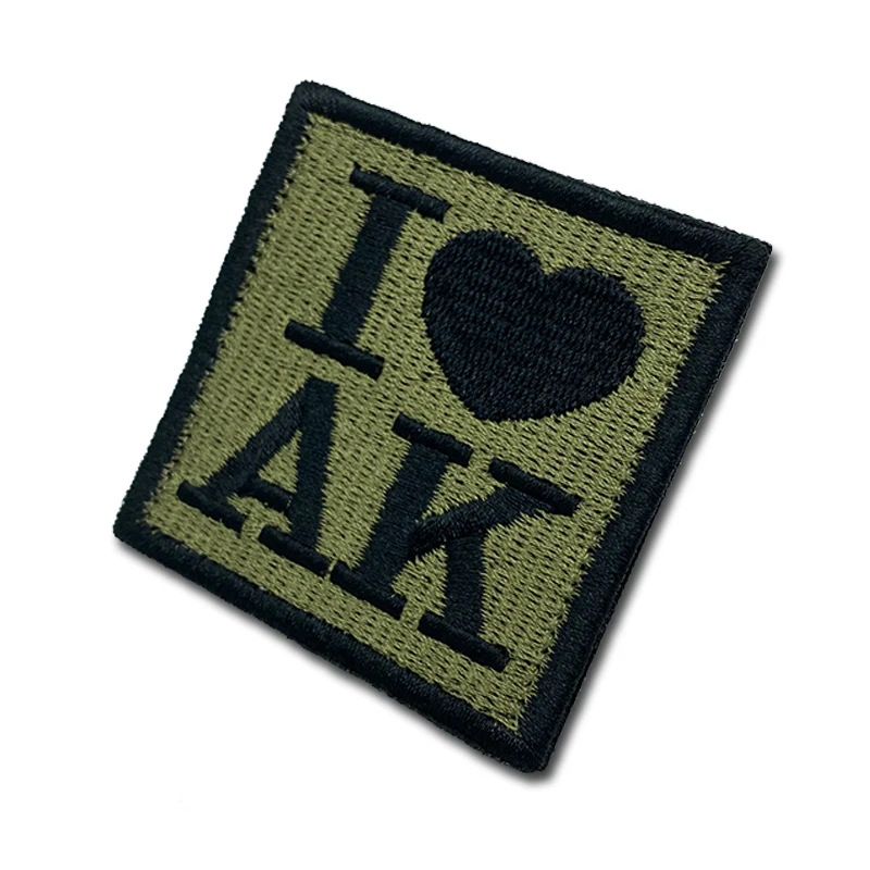 Insignia parche bordado I Love AK – velcro táctico para uniforme - imagen 5