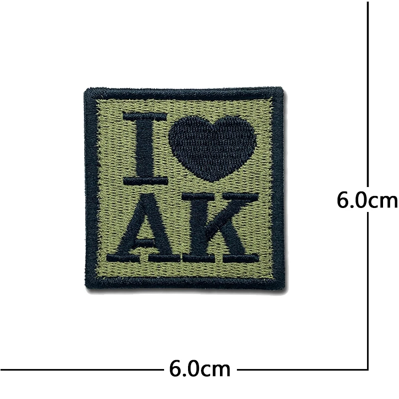 Insignia parche bordado I Love AK – velcro táctico para uniforme - imagen 4