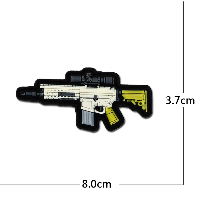 Parche táctico pistola PVC 3D con gancho para equipamiento militar - imagen 2