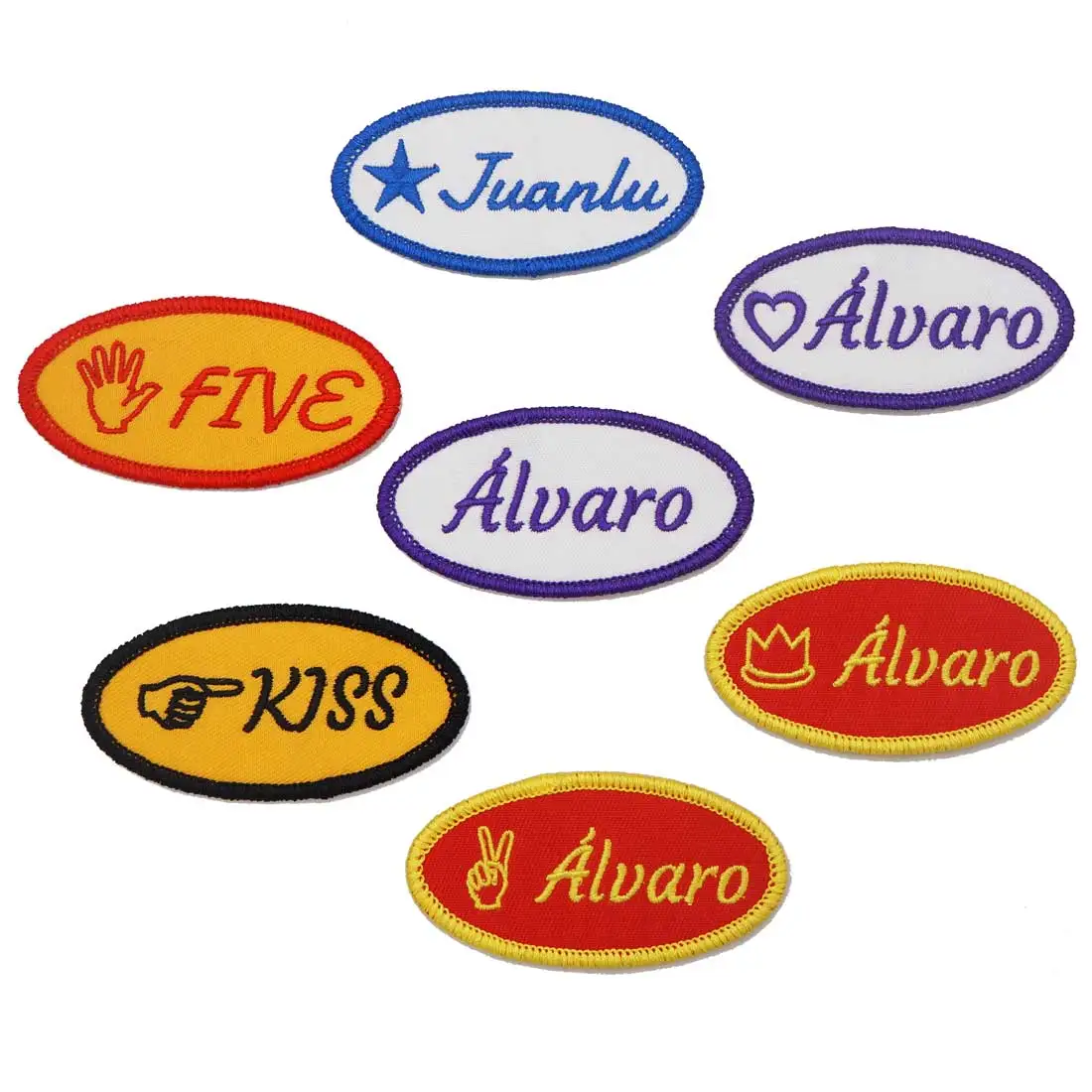 Parche ovalado bordado nombre personalizado – Para chaleco - imagen 2
