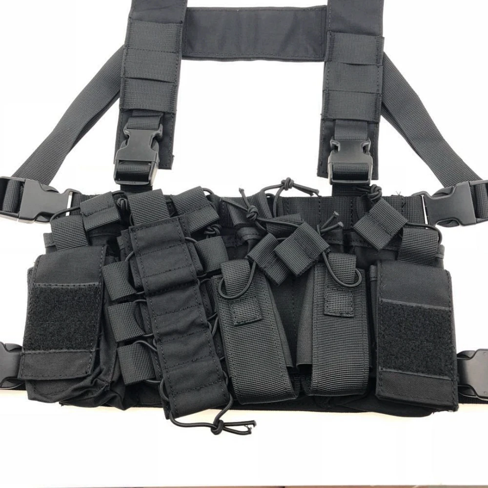 Bolsa pecho MOLLE para radio – Funda arnés frontal ajustable - imagen 5