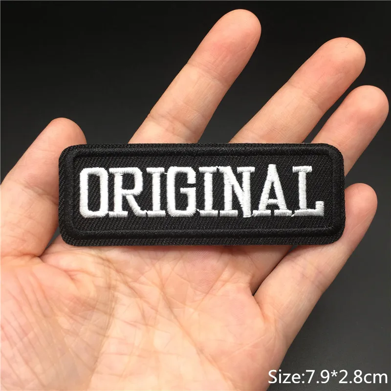 Parche termoadesivo negro blanco con texto rayas DIY costura - imagen 5