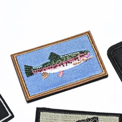 Parche bordado espina de pescado con Velcro para chaleco táctico