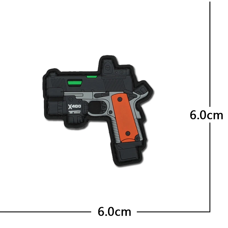Parche táctico pistola PVC 3D con gancho para equipamiento militar - imagen 5